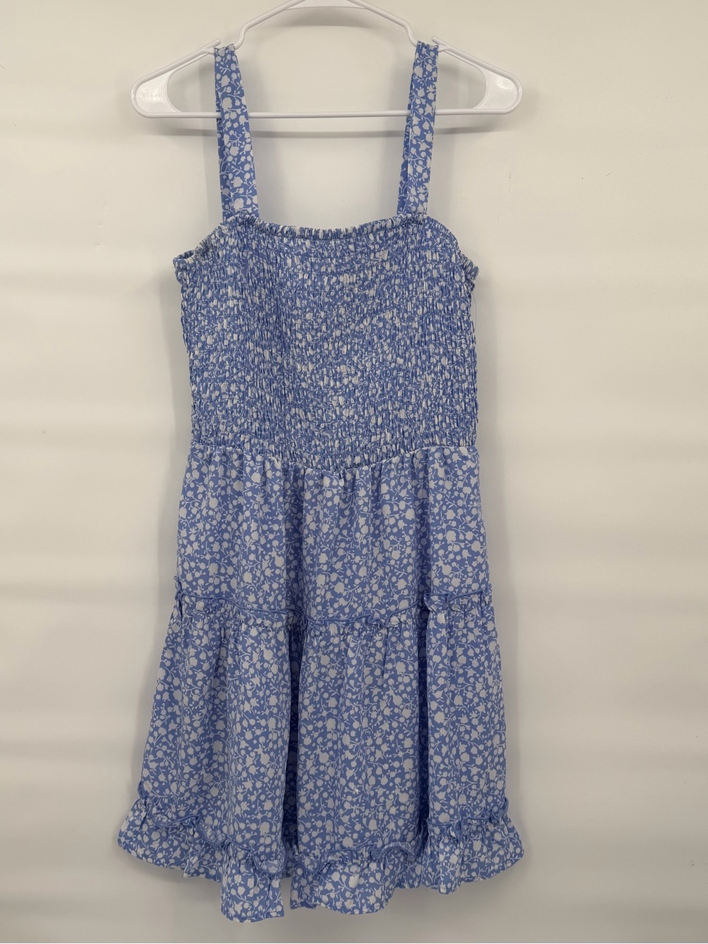 Sienna Sky blue white floral smocked summer dress
